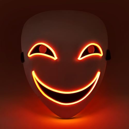APODESS Anime LED Maske - Halloween Cosplay Leuchtend Purge im Dunkeln - Cyberpunk 3 Blinkmodi für Fasching Karneval - Kostüm Requisite für Herren Damen APODESS Anime LED Maske - Halloween Cosplay Leuchtend Purge im Dunkeln - Cyberpunk 3 Blinkmodi für Fasching Karneval - Kostüm Requisite für Herren Damen von APODESS