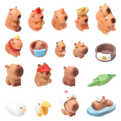APOMOONS 18Pcs Mini Capybara Figuren Kuchenaufsätze, Mini Capybara Silikon Feengarten Dekoration für Kinder Geburtstag Baby Shower Party Kuchen Puppenhaus Desktop APOMOONS 18Pcs Mini Capybara Figuren Kuchenaufsätze, Mini Capybara Silikon Feengarten Dekoration für Kinder Geburtstag Baby Shower Party Kuchen Puppenhaus Desktop von APOMOONS