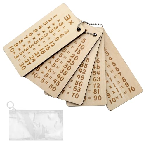 APOMOONS 1x1 Lernkarten Holz Einmaleins Holz Lernkarten Kinder Rechenhilfe Multiplikation Einmaleins Karten rechenhilfe Lernhilfe mit Ring Pull Packsäcke für Tabelle Jungen und Mädchen für Schüler von APOMOONS