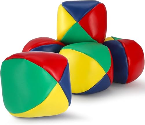 APOMOONS 8 Stück Jonglierbälle Set, 5cm x 5cm, Weiches Lederjonglierbälle Kinder Erwachsene Anfänger Profis, Vielseitige Jongliersets Spielbälle, Juggling Balls für Drinnen und Draußen, Bunt von APOMOONS