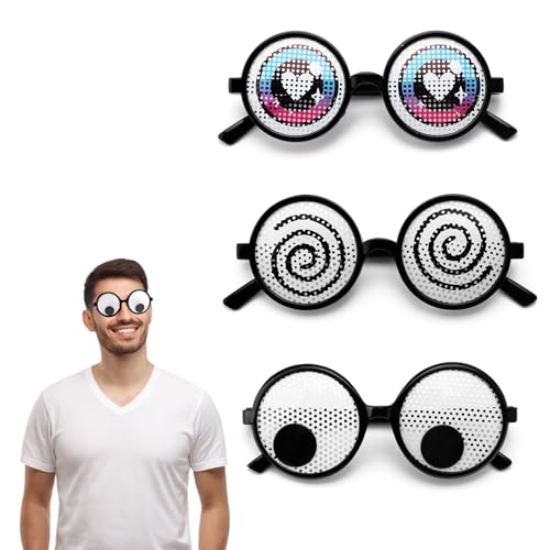APOMOONS Lustige Brillen mit Wackelaugen, riesige lustige Kostüm-Brillen, Scherzbrille für Halloween, Erwachsene, Kinder, Partyzubehör, 3 Stück APOMOONS Lustige Brillen mit Wackelaugen, riesige lustige Kostüm-Brillen, Scherzbrille für Halloween, Erwachsene, Kinder, Partyzubehör, 3 Stück von APOMOONS