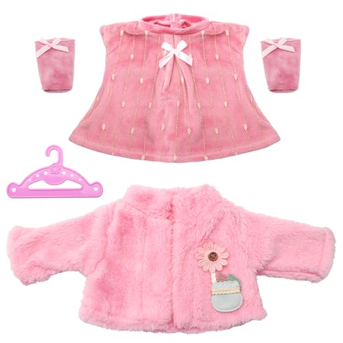 APOMOONS Puppenkleidung Outfits Puppenzubehör 3 Teilig Puppenkleider mit 1 Kleiderbügel Puppe Zubehör mit Mantel Socke New Baby Puppenkleid für 43-48 cm Puppen Geschenke für Mädchen APOMOONS Puppenkleidung Outfits Puppenzubehör 3 Teilig Puppenkleider mit 1 Kleiderbügel Puppe Zubehör mit Mantel Socke New Baby Puppenkleid für 43-48 cm Puppen Geschenke für Mädchen von APOMOONS