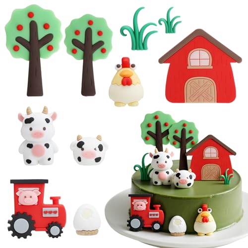 Bauernhof-Geburtstagskuchenaufsätze, Bauernhoftiere, Party-Dekorationen, Bauernhaus-Geburtstagsdekorationen, Kuh, Schwein, Huhn, Kuchen, Bauernhof, Tier, Cupcake-Topper Bauernhof-Geburtstagskuchenaufsätze, Bauernhoftiere, Party-Dekorationen, Bauernhaus-Geburtstagsdekorationen, Kuh, Schwein, Huhn, Kuchen, Bauernhof, Tier, Cupcake-Topper von APOMOONS