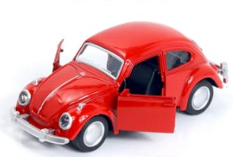APPCRFM Käfer Modellauto,Beetle Zinklegierung Auto Modell,Zurückziehen Fahrzeuge Spielzeug,Spielzeugauto mit zu öffnenden Türen,Spielzeugauto-Modell für erwachsenes Kind(Rot) von APPCRFM