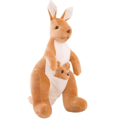 APPCRFM Kangaroo Plüschspielzeug, Kuscheliges Känguru Plüschtier, Süße Mutter und Baby Känguru Stofftiere, Kinder und Familien 32cm von APPCRFM