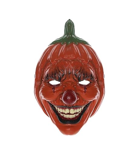 APPCRFM Terrifier Kürbis Clown Maske, Gruselige Kürbis Clown Maske, Halloween Cos-play Kostüm Requisiten für Erwachsene, Halloween Vollgesichts Clo-wn Kopfbedeckung von APPCRFM
