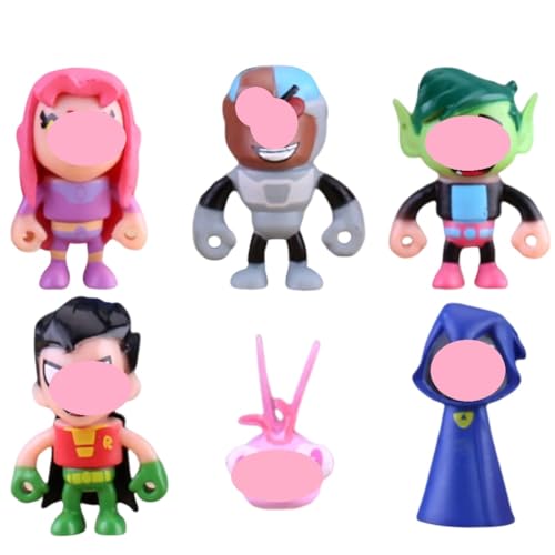 APPCRFM Ti-tan Collectable Toys Set, Geschenke für Kinder, Familie Dekoration, Teenage Ti-tan Anime Modell Dekoration Set Modell, Kinder Geschenke Geburtstag Party Dekoration, 6Stück APPCRFM Ti-tan Collectable Toys Set, Geschenke für Kinder, Familie Dekoration, Teenage Ti-tan Anime Modell Dekoration Set Modell, Kinder Geschenke Geburtstag Party Dekoration, 6Stück von APPCRFM