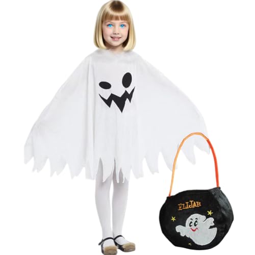 Gespenst Kostüm für Kinder,Halloween Mit Kapuze Kids Umhang,Schwarze Geistertasche,Kinder Make-up Ball Geist Umhang Gespenst Weiß Kostüm Geistertasche Kombinationsset,Halloween Fasching Verkleidung Gespenst Kostüm für Kinder,Halloween Mit Kapuze Kids Umhang,Schwarze Geistertasche,Kinder Make-up Ball Geist Umhang Gespenst Weiß Kostüm Geistertasche Kombinationsset,Halloween Fasching Verkleidung von APPCRFM