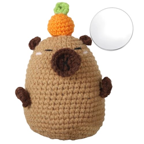 Handmade Crochet Capybara Plush with Decision Coin, Kuscheltier Stressabbau Geschenk, Niedliche Sammelfigur, Bürodekoration, Entspannungshilfe für Erwachsene & Kinder von APPCRFM