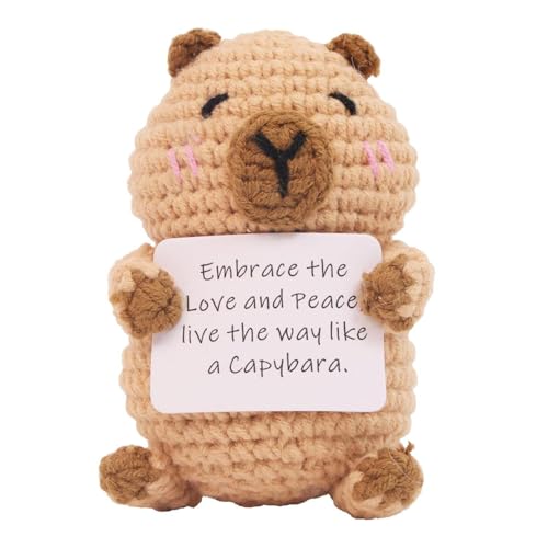 Positive Handmade Crochet Capybara Plush with Decision Coin, Kuscheltier Stressabbau Geschenk, Lustige Niedliche Sammelfigur, Bürodekoration, Entspannungshilfe für Erwachsene & Kinder,APPCRFM Positive Handmade Crochet Capybara Plush with Decision Coin, Kuscheltier Stressabbau Geschenk, Lustige Niedliche Sammelfigur, Bürodekoration, Entspannungshilfe für Erwachsene & Kinder,APPCRFM von APPCRFM