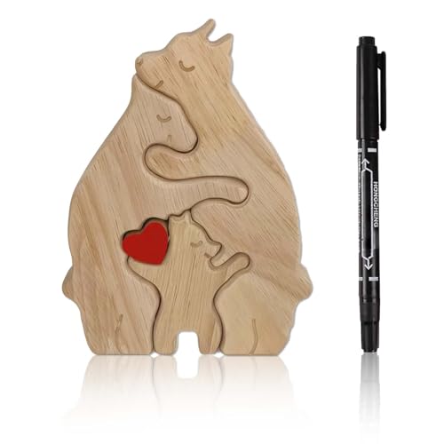 Muttertag Puzzle - Kreatives Bärenfamilie Holz Puzzle, Ideales Präsent für die Familie und die Jüngeren, Einzigartige Holztiere & Mama Bear Dekoration von APPCXOKL
