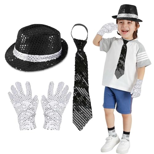 Perfektionieren Sie Ihr Superstar-Outfit mit unserem Pashanim Michael Jackson Kostüm-Set für Personen aller Altersgruppen – inklusive Glitzerhut, Glitzerhandschuhen und Schwarzer Glitzerkrawatte Perfektionieren Sie Ihr Superstar-Outfit mit unserem Pashanim Michael Jackson Kostüm-Set für Personen aller Altersgruppen – inklusive Glitzerhut, Glitzerhandschuhen und Schwarzer Glitzerkrawatte von APPCXOKL