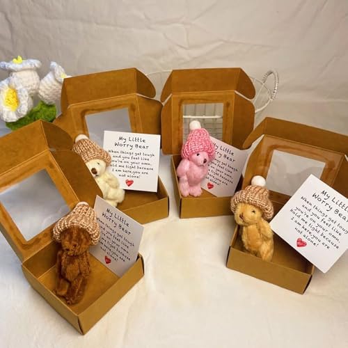 APRILADY Kleiner Bär in Box, Sorgenbär, Mini-Taschen-Bären mit Token-Karte, emotionale erhebende Unterstützung, Taschenbären, Umarmung, Plüschtier, positive Geschenke für Abschlussfeier, Geburtstag APRILADY Kleiner Bär in Box, Sorgenbär, Mini-Taschen-Bären mit Token-Karte, emotionale erhebende Unterstützung, Taschenbären, Umarmung, Plüschtier, positive Geschenke für Abschlussfeier, Geburtstag von APRILADY