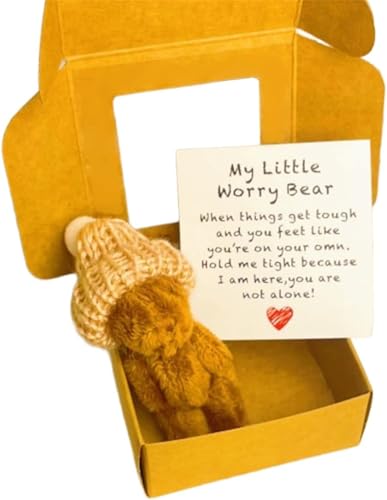 Kleiner Bär in Box, Sorgenbär, Mini Pocket Hug Bears mit Token Karte, Emotional Erhebende Unterstützung Taschenbären Umarmung Plüschtier Positive Geschenke für Abschluss Geburtstag Schulanfang (Kaffee Kleiner Bär in Box, Sorgenbär, Mini Pocket Hug Bears mit Token Karte, Emotional Erhebende Unterstützung Taschenbären Umarmung Plüschtier Positive Geschenke für Abschluss Geburtstag Schulanfang (Kaffee von APRILADY