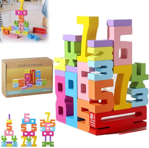 Montessori-Inspired Wooden Number Blocks,Wooden Educational Number Blocks for Kids,Wooden Number Building Block,Number Blocks Toys for Kids,Inspired Wooden Number Blocks,Large Number Block 1-10 (1pc) von APRILADY