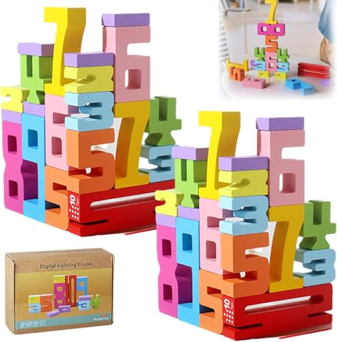 Montessori-Inspired Wooden Number Blocks,Wooden Educational Number Blocks for Kids,Wooden Number Building Block,Number Blocks Toys for Kids,Inspired Wooden Number Blocks,Large Number Block 1-10 (2pc) von APRILADY