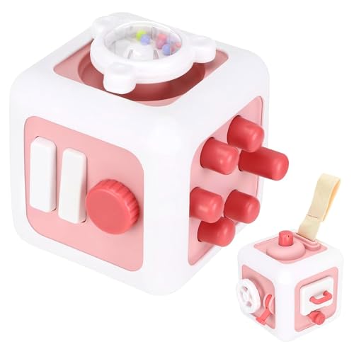 APRRMLIZW Baby Spielzeug ab 1 2 3 Jahr 6 in 1 Baby Spielzeug für Junge und Mädchen Feinmotorik Aktivitäts Würfel Motorikwürfel Motorikspiel-Zeug für Kleinkinder Jungen Mädchen 1-3 Jahr, Rosa von APRRMLIZW