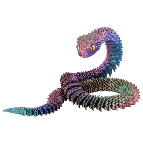 APRRMLIZW Flexible 3D Gedruckte Schlangen Beweglicher 3D Gedruckter Schlange 3D Printed Schlange Drachen Spielzeug Kinderspielzeug 3D Schlange Zappelspielzeug Für Autismus/ADHS, 60cm von APRRMLIZW