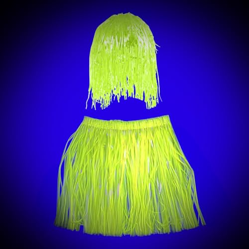 Glow in the Dark Party Supplies - Gelb Neon Rock Glow in the Dark Hair für Neon Zubehör Kostüm Party Geburtstag Feier Halloween Kleid von APUXXJUPA