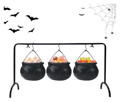 Halloween Kessel Bonbon Schale, Hexenkessel Kesseltopf, Halloween Bonbon Schale, Server 3 Kessel auf Gestell, Home Decor Halloween Kessel Bonbon Schale, Hexenkessel Kesseltopf, Halloween Bonbon Schale, Server 3 Kessel auf Gestell, Home Decor von AQCDPJYU