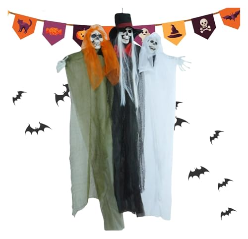 Halloween-Totenkopf-Geister-Dekoration – aufhängbares Skelett-Geister-Halloween-Dekor | Skelett-Ornamente for Baum, Dachtraufen, Geländer, Feiertagsrasen, Veranda, Innenhof Halloween-Totenkopf-Geister-Dekoration – aufhängbares Skelett-Geister-Halloween-Dekor | Skelett-Ornamente for Baum, Dachtraufen, Geländer, Feiertagsrasen, Veranda, Innenhof von AQCDPJYU