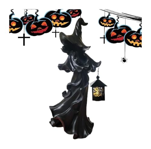 Hofstatuen for draußen – Halloween-Hexenlaternen-Ornament, Geister-Vintage-Harzstatue, Dekoration for Hinterhof, Hof, Rasen, Garten, draußen, drinnen, Party, Halloween-Ausstellung Hofstatuen for draußen – Halloween-Hexenlaternen-Ornament, Geister-Vintage-Harzstatue, Dekoration for Hinterhof, Hof, Rasen, Garten, draußen, drinnen, Party, Halloween-Ausstellung von AQCDPJYU