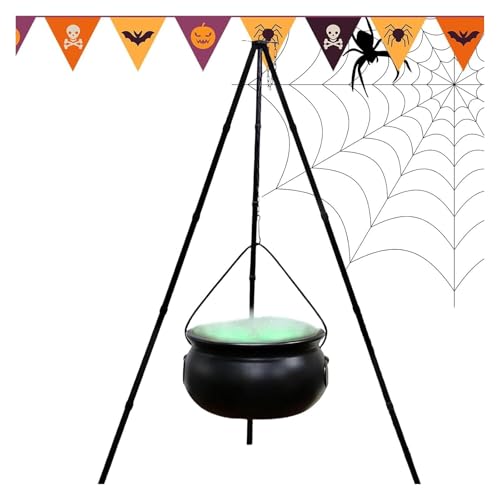 Kesseltopf mit Lichtern, Halloween, schwarzer Hexenkessel, Stativ – Vintage-Topfdekoration for Spukhaus, Hof, Küche, Party, Garten, Veranda Kesseltopf mit Lichtern, Halloween, schwarzer Hexenkessel, Stativ – Vintage-Topfdekoration for Spukhaus, Hof, Küche, Party, Garten, Veranda von AQCDPJYU