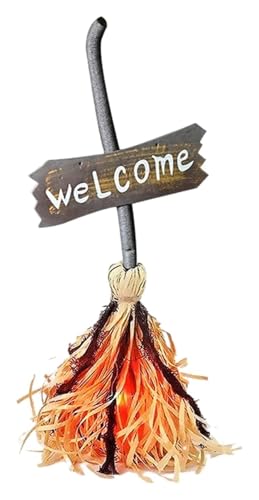 Schwebender Hexenbesen for Halloween – Leuchtender fliegender Besen mit Lachgeräusch | Gruselige Außendekoration for Garten, Veranda, Hof, Auffahrt, Spukhaus, Party-Requisite Schwebender Hexenbesen for Halloween – Leuchtender fliegender Besen mit Lachgeräusch | Gruselige Außendekoration for Garten, Veranda, Hof, Auffahrt, Spukhaus, Party-Requisite von AQCDPJYU