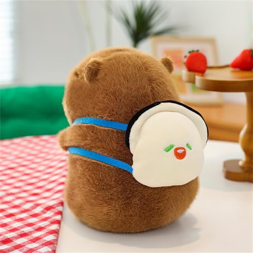 20 cm Capybara Plüschtier, Kuscheltier Capybara mit Accessoires, Capybara Plüsch Spielzeug, Plush Toy, Geschenk für Kinder Jungen Mädchen (Auster) von AQCQDQ