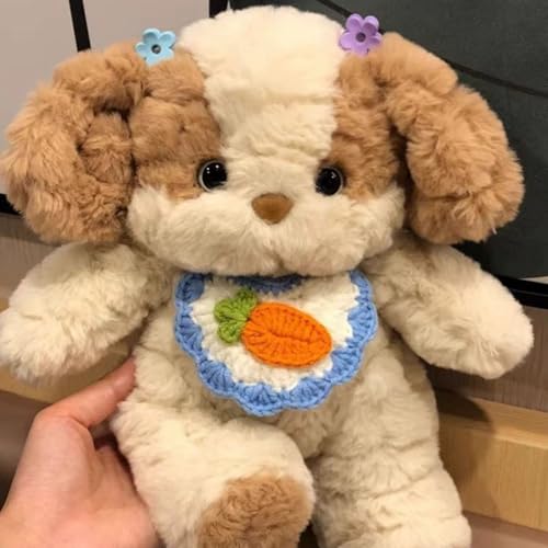 30 cm Niedlicher Kaninchen, Plüschpuppenspielzeug mit komfortablem Touch, Nettes Hundeplüschtier, Süßes Stofftier mit Kunststoffaugen for Kinder Jungen Mädchen Weihnachten (30cm,Hund mit Schal) von AQCQDQ