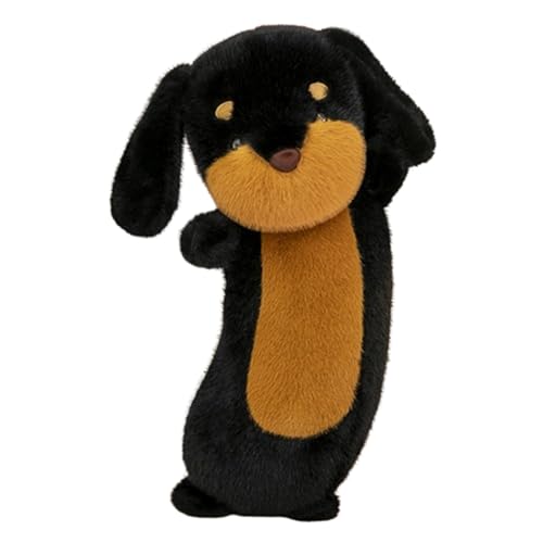 40cm Kuscheltier Henry Dackel,Dackel Plüsch Langes Kissen Braun Hund Körper Kissen Tier Puppe,Hund Plüschtier Plüsch Spielzeug weich&waschbar Geschenk für Kinder Baby Mädchen Junge (80cm,Schwarz) von AQCQDQ