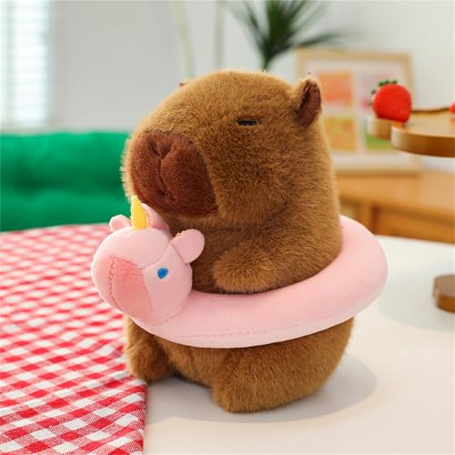 AQCQDQ 20 cm Capybara Plüschtier, Kuscheltier Capybara mit Accessoires, Capybara Plüsch Spielzeug, Plush Toy, Geschenk für Kinder Jungen Mädchen (Einhorn) von AQCQDQ