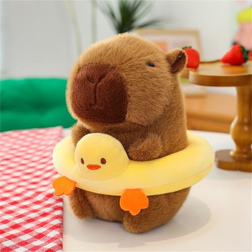 AQCQDQ 20 cm Capybara Plüschtier, Kuscheltier Capybara mit Accessoires, Capybara Plüsch Spielzeug, Plush Toy, Geschenk für Kinder Jungen Mädchen (Ente) von AQCQDQ