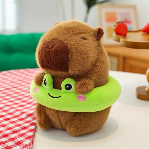 AQCQDQ 20 cm Capybara Plüschtier, Kuscheltier Capybara mit Accessoires, Capybara Plüsch Spielzeug, Plush Toy, Geschenk für Kinder Jungen Mädchen (Frosch) von AQCQDQ