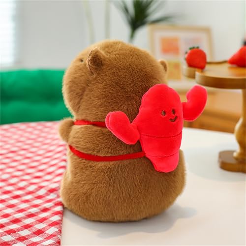 AQCQDQ 20 cm Capybara Plüschtier, Kuscheltier Capybara mit Accessoires, Capybara Plüsch Spielzeug, Plush Toy, Geschenk für Kinder Jungen Mädchen (Hummer) von AQCQDQ