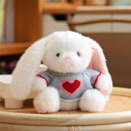 AQCQDQ 20 cm Kuscheltier Hase, PlüSchtier Kaninchen mit Schlappohren, Flauschiger Stofftier zum Spielen & Kuscheln, Plüsch Hase, Süße Kuscheltiere, Geschenk für Mädchen und Jungen (Weiße Pullover) AQCQDQ 20 cm Kuscheltier Hase, PlüSchtier Kaninchen mit Schlappohren, Flauschiger Stofftier zum Spielen & Kuscheln, Plüsch Hase, Süße Kuscheltiere, Geschenk für Mädchen und Jungen (Weiße Pullover) von AQCQDQ