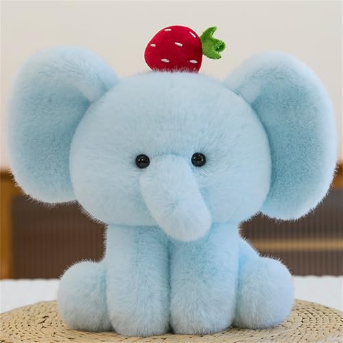 AQCQDQ 20 cm Panda Kuscheltier für Kinder, Süßer Kawaii Panda Plüschtier mit Fruit, Kleine Bären Plüsch, Mini Plüschtiere Elephant, Dog Geschenk für Kinder und Erwachsene (Elefant) von AQCQDQ