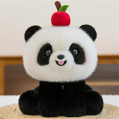 AQCQDQ 20 cm Panda Kuscheltier für Kinder, Süßer Kawaii Panda Plüschtier mit Fruit, Kleine Bären Plüsch, Mini Plüschtiere Elephant, Dog Geschenk für Kinder und Erwachsene (Panda) von AQCQDQ