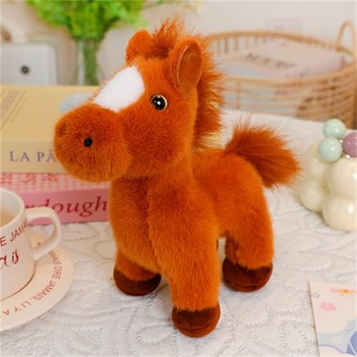 AQCQDQ 20 cm Pferd Kuscheltier, Plüsch Pferd Spielzeug, Weiche Flauschig Stofftier Pony Plüsch Puppe, Geschenk für Kinder Mädchen Jungen (B) von AQCQDQ