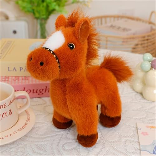 AQCQDQ 20 cm Pferd Kuscheltier, Plüsch Pferd Spielzeug, Weiche Flauschig Stofftier Pony Plüsch Puppe, Geschenk für Kinder Mädchen Jungen (D) von AQCQDQ
