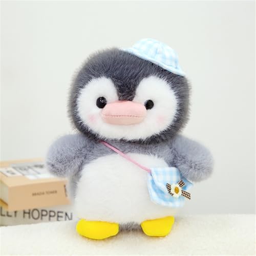 AQCQDQ 25 cm Ausflug Pinguin Puppe Mit Rucksack, Pinguin Puppe Kuscheltier Für Mädchen Dopamin Dekoration, Pinguin Flauschiges Stofftier Plüschtier Zum Kuscheln & Spielen (Blau) von AQCQDQ