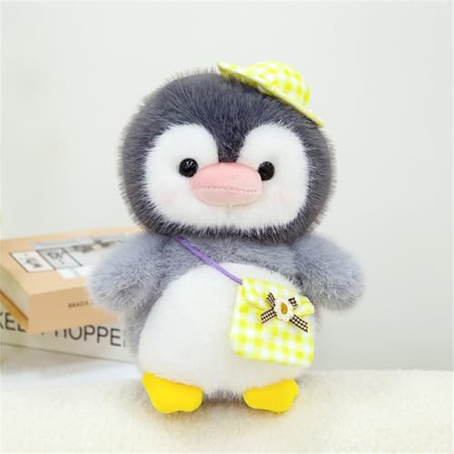AQCQDQ 25 cm Ausflug Pinguin Puppe Mit Rucksack, Pinguin Puppe Kuscheltier Für Mädchen Dopamin Dekoration, Pinguin Flauschiges Stofftier Plüschtier Zum Kuscheln & Spielen (Gelb) von AQCQDQ