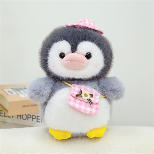AQCQDQ 25 cm Ausflug Pinguin Puppe Mit Rucksack, Pinguin Puppe Kuscheltier Für Mädchen Dopamin Dekoration, Pinguin Flauschiges Stofftier Plüschtier Zum Kuscheln & Spielen (Rosa) von AQCQDQ