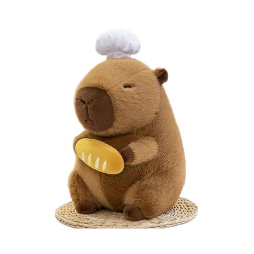 AQCQDQ 35CM Niedliche Capybara Kuscheltier, Netter Koch Verkleidet Capybara Spielzeug Süß mit Kleinen Dekoration, Super Weiche Gefüllte Spielzeug Plüsch für Home Deko Kinder (35CM,Brot) von AQCQDQ
