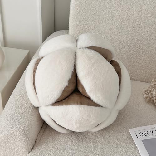 AQCQDQ 3D Kugelförmige Wurfkissen, Knoten Ball Kissen, Weiches Plüsch Geknotetes Ballkissen, Knoten Kissen Dekorative Wurfkissen, Knotenkissen für Schlafzimmer, Sofa, Auto, Büro (30cm,Braun) von AQCQDQ
