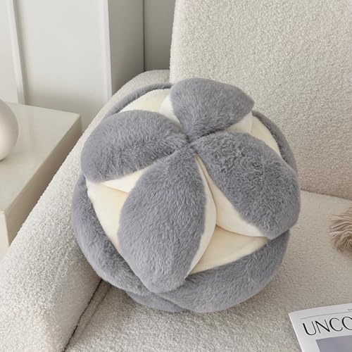 AQCQDQ 3D Kugelförmige Wurfkissen, Knoten Ball Kissen, Weiches Plüsch Geknotetes Ballkissen, Knoten Kissen Dekorative Wurfkissen, Knotenkissen für Schlafzimmer, Sofa, Auto, Büro (30cm,Grau) von AQCQDQ