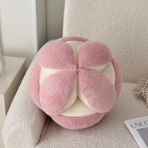 AQCQDQ 3D Kugelförmige Wurfkissen, Knoten Ball Kissen, Weiches Plüsch Geknotetes Ballkissen, Knoten Kissen Dekorative Wurfkissen, Knotenkissen für Schlafzimmer, Sofa, Auto, Büro (30cm,Rosa) von AQCQDQ
