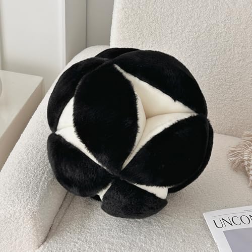 AQCQDQ 3D Kugelförmige Wurfkissen, Knoten Ball Kissen, Weiches Plüsch Geknotetes Ballkissen, Knoten Kissen Dekorative Wurfkissen, Knotenkissen für Schlafzimmer, Sofa, Auto, Büro (30cm,Schwarz) von AQCQDQ