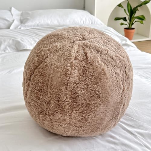 AQCQDQ 3D Runde Kissen Plüsch Ball Dekokissen, Weiches Kugelförmiges Zierkissen, Kissen Rund Plüsch Ballkissen, Ball Plüschtier Dekokissen für Schlafzimmer, Wohnzimmer, Büro, Sofa, Bett (30cm,Braun) AQCQDQ 3D Runde Kissen Plüsch Ball Dekokissen, Weiches Kugelförmiges Zierkissen, Kissen Rund Plüsch Ballkissen, Ball Plüschtier Dekokissen für Schlafzimmer, Wohnzimmer, Büro, Sofa, Bett (30cm,Braun) von AQCQDQ