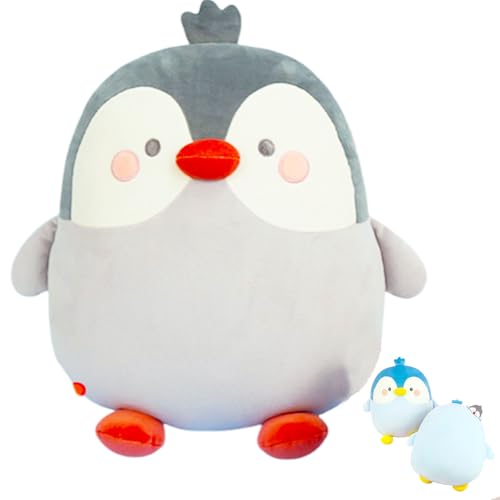 AQCQDQ 40 cm Pinguin Kuscheltier,Plüschkissen Pinguin Dicker Cartoon Zylindrischer Plüschtier Pinguin Kissen Süße Pinguin Plüsch Spielzeug Plüschpinguin für Mädchen (40 cm,Grau) von AQCQDQ